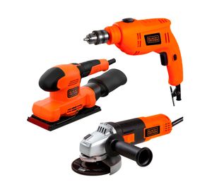 Lijadora 150W BEW220 + Esmeril Angular 820W G720 + Taladro Percutor 3/8" 550W TB550