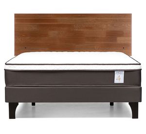 Cama europea 2 plazas New Style 4 plus + respaldo Tabor café