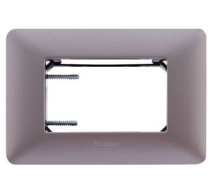 Placa 3 módulo titanio claro matix Bticino