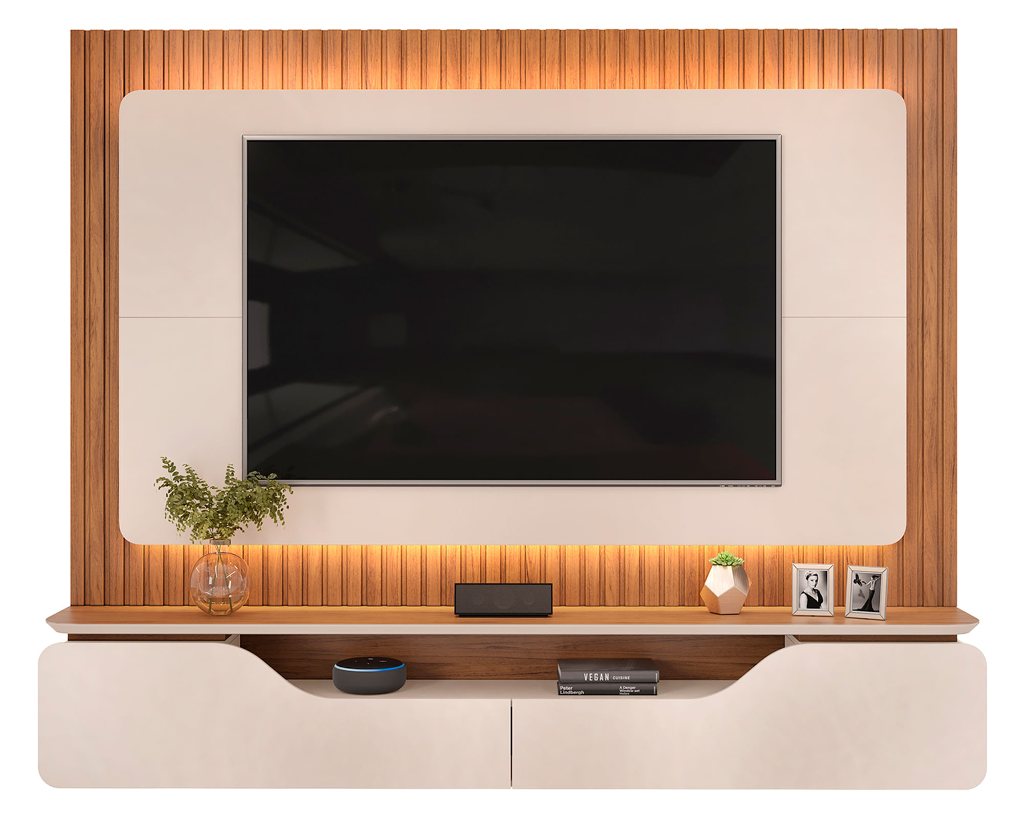 Altavisión Home panel TV 70'' Treviso Off white/Freijo
