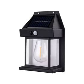 Aplique LED solar 1L Farol negro