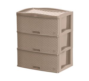 Cajonera Kusi taupe ratán 3 cajones