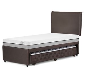 Diván cama 1.5 plazas Pratta + respaldo Maurice chocolate