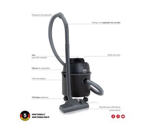 Aspiradora polvo/agua TH-1216 negro 1200W