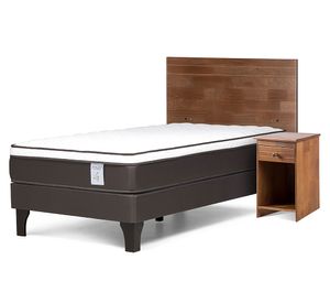 Cama europea 1 plaza New Style 4 plus + set Tabor café