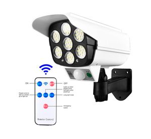 Aplique LED solar Cámara Vigilancia con control remoto blanco