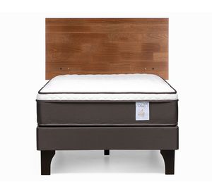 Cama europea New Style 4 Plus 1 plaza + respaldo Tabor café