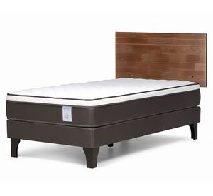 Cama europea New Style 4 Plus 1 plaza + respaldo Tabor café
