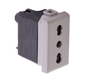 Modulo enchufe hembra 2 p+t 10/16 a beige matix Bticino