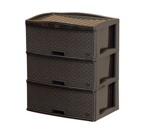 Cajonera Kusi café ratán 3 cajones