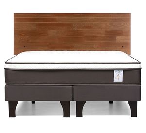 Cama europea 2 plazas New Style 4 plus base dividida + respaldo Tabor café