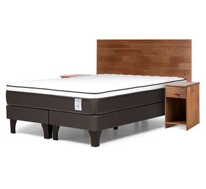 Cama europea 2 plazas New Style 4 plus base dividida + set Tabor café