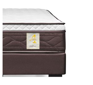 Cama europea 2 plazas New Style 4 plus base dividida + respaldo Tabor café