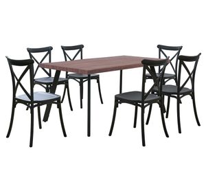 Comedor 6 personas Toledo madera oscura 75x160x90 cm
