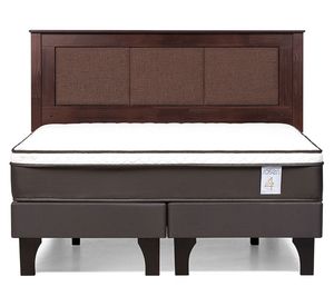 Cama europea 2 plazas base dividida New Style 4 Plus + respaldo Rachel