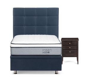 Boxet Indie 1 Plaza Base Normal + Respaldo Issey Azul y velador