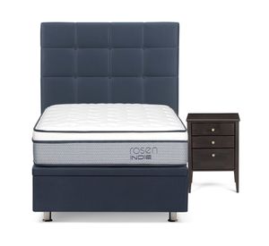 Boxet Indie 1.5 plazas + respaldo Issey azul + velador