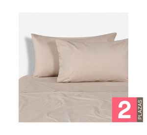 Juego sábanas Lisa arena 2 plazas 180 hilos