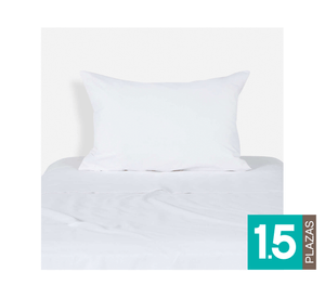 Juego sábanas Lisa blanco 1.5 plazas 180 hilos