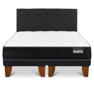 Cama europea Belsogno Plus 2 plazas base dividida + respaldo Black