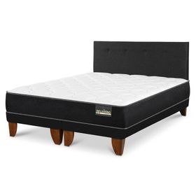 Cama europea Belsogno Plus 2 plazas base dividida + respaldo Black