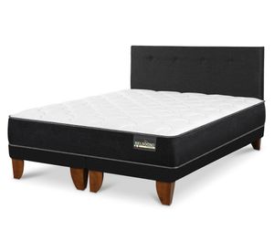 Cama europea Belsogno Plus 2 plazas base dividida + respaldo Black
