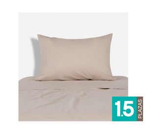 Juego sábanas Lisa arena 1.5 plazas 180 hilos