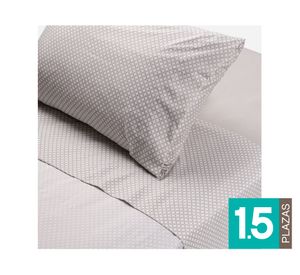 Sábanas 1.5 plazas microfibra Alex plata