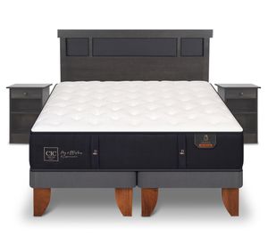 Cama europea King Premium +  Set Dublin azul/gris