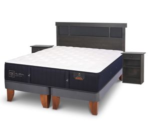 Cama europea King Premium +  Set Dublin azul/gris
