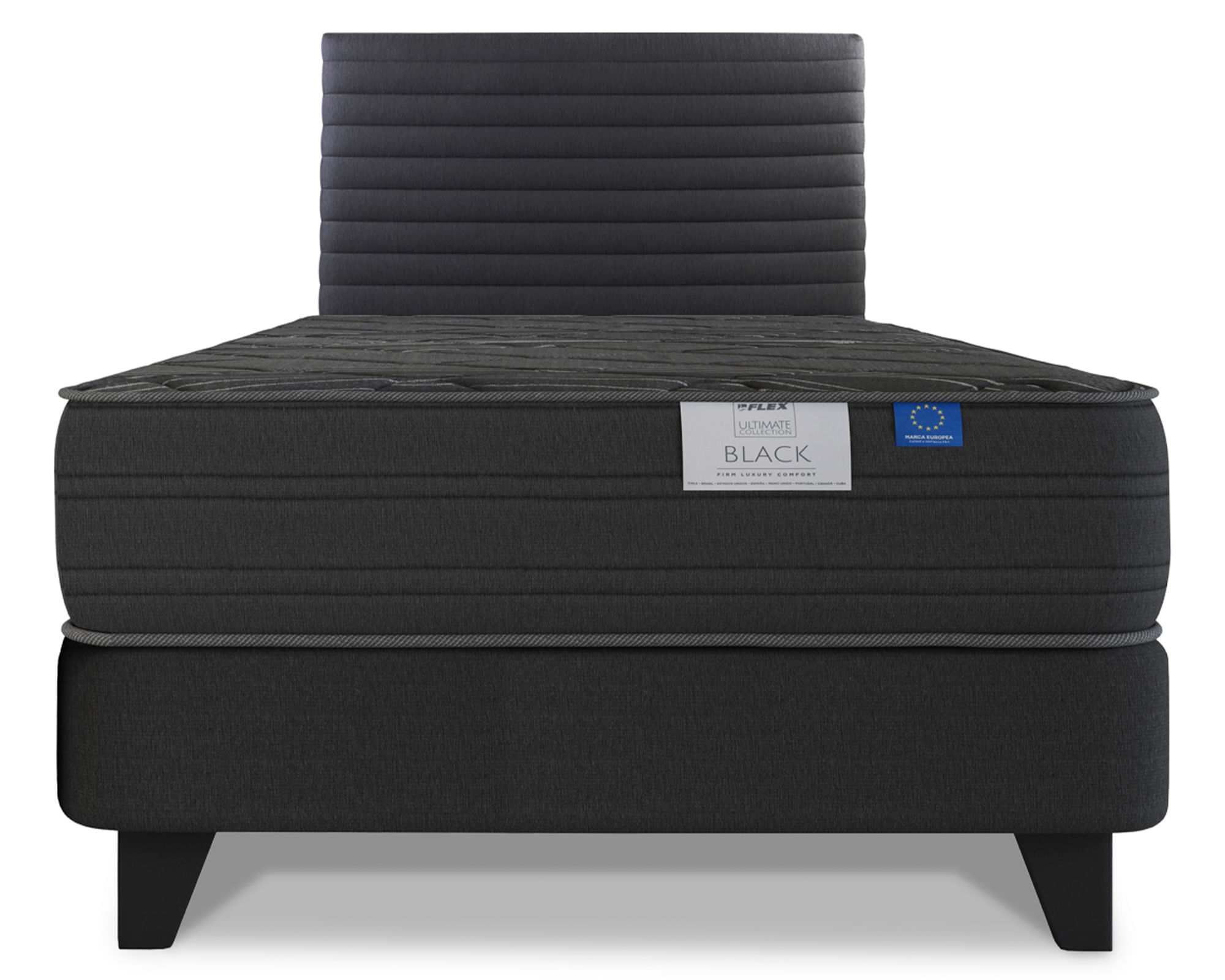 Flex Cama europea Black 1.5 plazas + respaldo Modern
