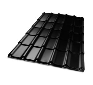 Teja metálica continua Curva negro 0,4x1075x2000 mm