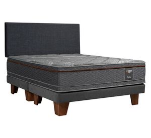 Cama europea 2 plazas x 190 cm Everest Cooper base dividida + respaldo