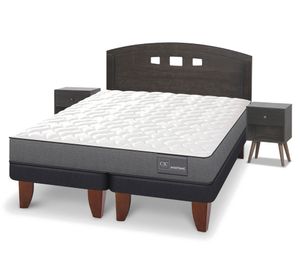 Cama europea 2 plazas Base Dividida Anatomic + Set Gales gris