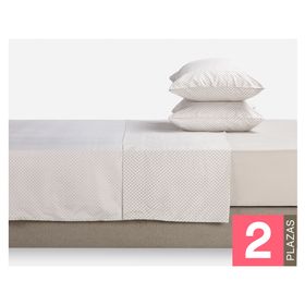 Sábana 2 plazas microfibra Alex plata