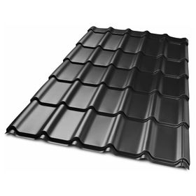 Teja metálica continua Curva negro 0,4x1075x3660 mm