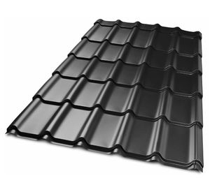 Teja metálica continua Curva negro 0,4x1075x3660 mm
