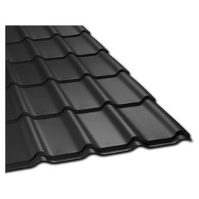 Teja metálica continua Curva negro 0,4x1075x3660 mm