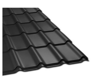 Teja metálica continua Curva negro 0,4x1075x3660 mm