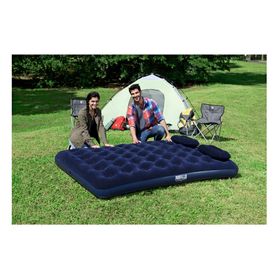 Colchón inflable doble 203x152x22 cm + inflador + 2 almohadas Bestway