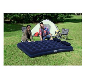 Colchón inflable doble 203x152x22 cm + inflador + 2 almohadas Bestway