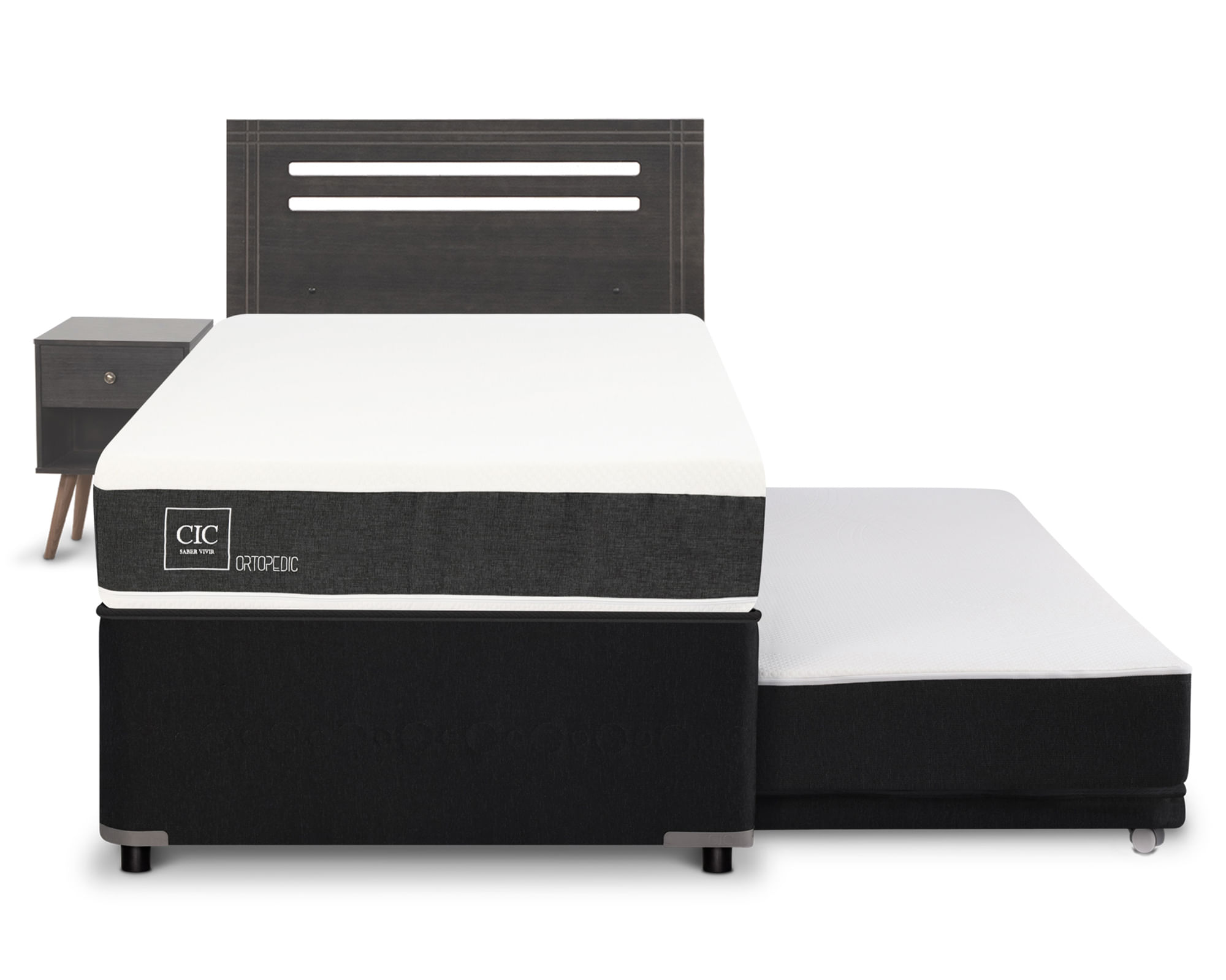 CIC Diván 1.5 plazas Ortopedic + Set Munich gris