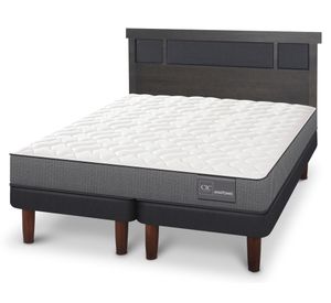 Cama europea king Anatomic base dividida + respaldo Dublín gris