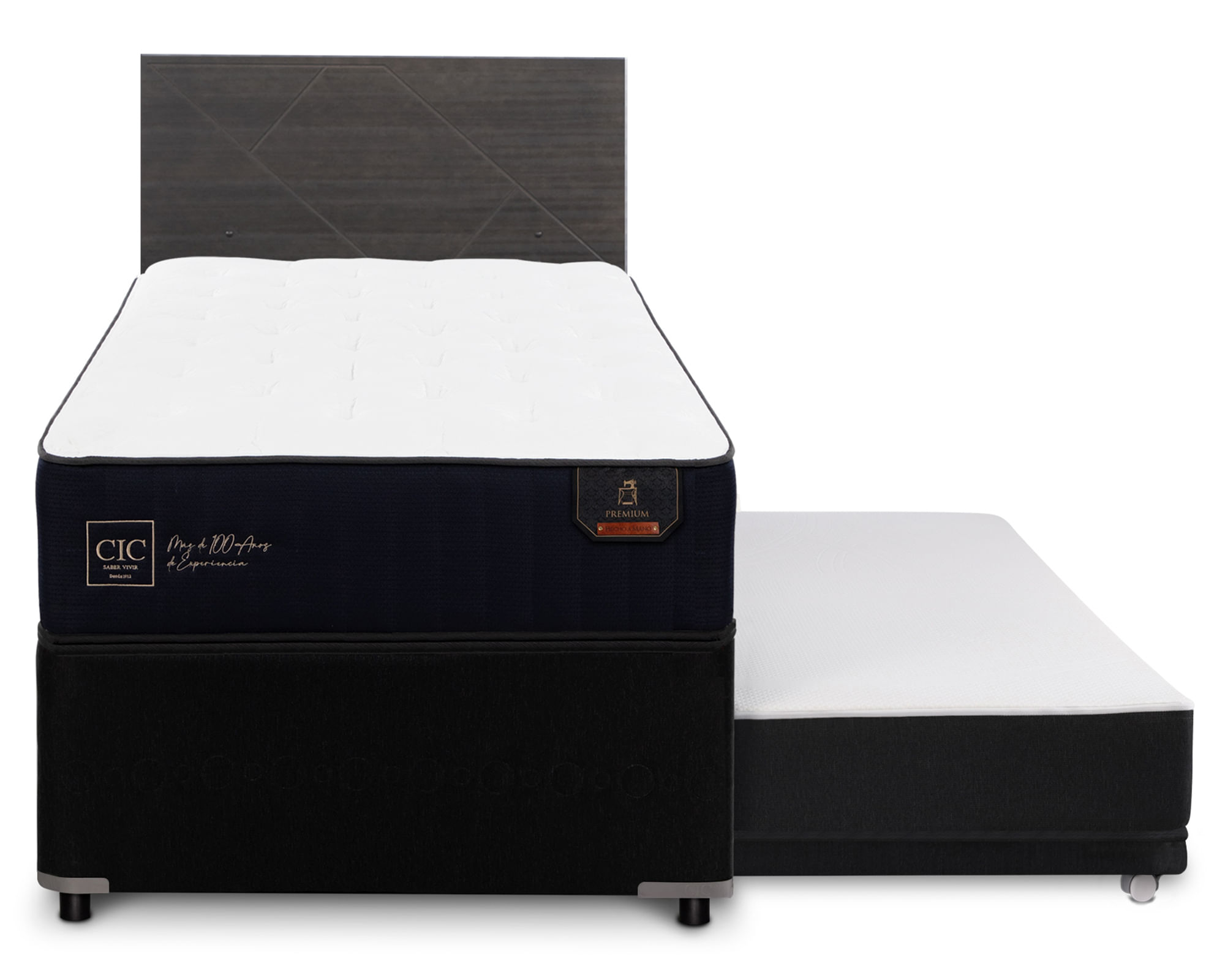 CIC Diván 1.5 plazas Premium + Respaldo Villarrica azul/gris