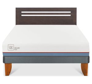 Cama europea 2 plazas Excellence Plus + respaldo Múnich gris