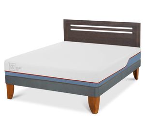 Cama europea 2 plazas Excellence Plus + respaldo Múnich gris