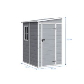 Bodega de jardín gris 193x121x151 cm