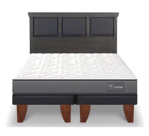 Cama europea king Anatomic patas + respaldo Torino gris