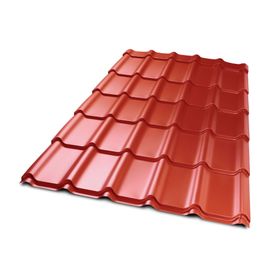 Teja metálica continua Curva terracota 0,4x1075x2000 mm