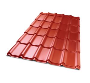 Teja metálica continua Curva terracota 0,4x1075x2000 mm